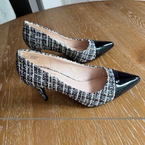 Apt. 9 Tinsleyy Black White Boucle Plaid Women's Dress Pumps Heels, 8